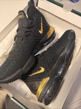 Nike LeBron 16 I'm King Black and metallic gold size 10.5